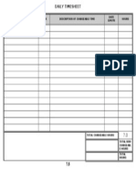 Daily Timesheet Template for Employee Hours