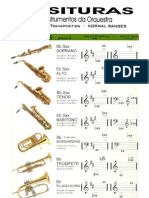 Tessitura Dos Instrumentos