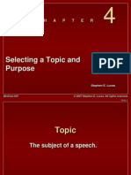 Chapter 4 -- Selecting a Topic Purpose(1)