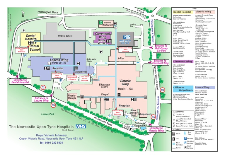 Leazes Wing Rvi Map Royal Victoria Hospital Newcastle Site Map | Pdf | Hospital | Clinic