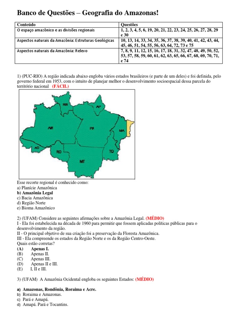 GEOGRAFIA DO AMAZONAS.docx | Terreno | Tectônica