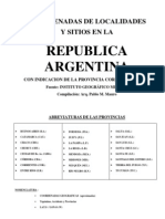 Coordenadas Localidades Argentinas