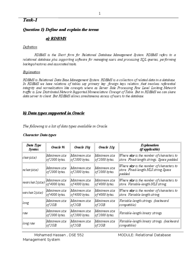 Oracle assignment table picture