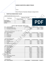 Daftar Tarif Lampiran I Perda 5 Tahun 2011