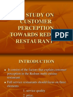 A Study On Customer Perception Towards Redsun Restaurant