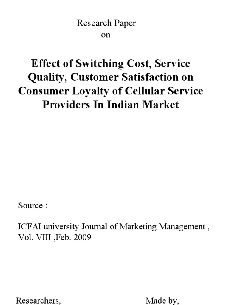 Term paper on customer satisfaction
