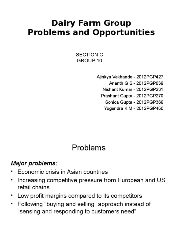 DAIRY FARM GROUP Redesign of Business Systems and Processes Case