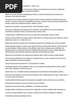 Resumo Prova 1 Tec. Alimentos