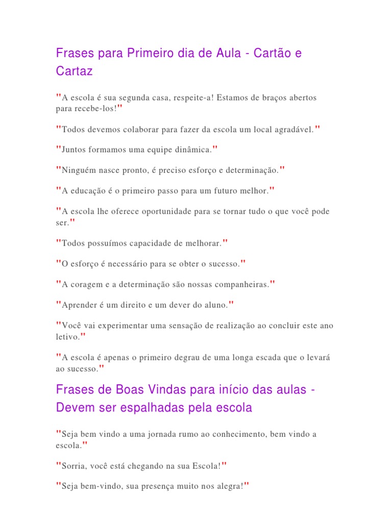 Frases para Primeiro Dia de Aula | PDF | Escolas | Albert Einstein, image size:768x1024