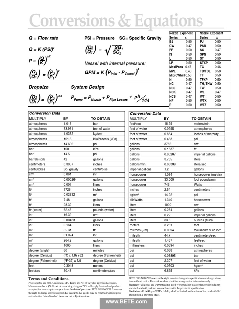 Flow Rate Calculations and Conversions | PDF | Foot (Unit) | Horsepower