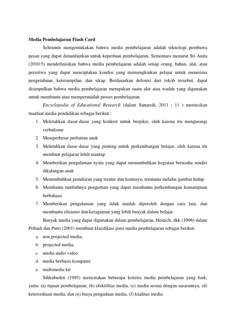 Metode Pembelajaran Flash Card