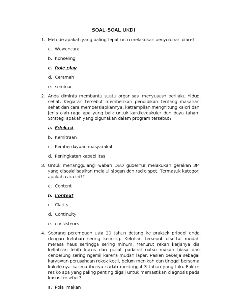 Contoh Latihan Soal Dan Jawaban Materi Promkes