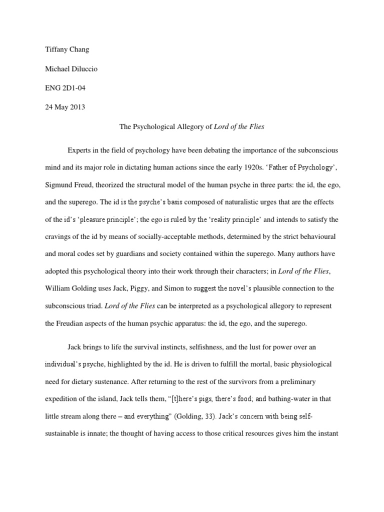Lord Of The Flies Psychological Analysis
