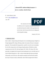 Teacher Feedback On Advanced EFL Student Writing-In-Progres A Case Study at A Secondary School in Oman