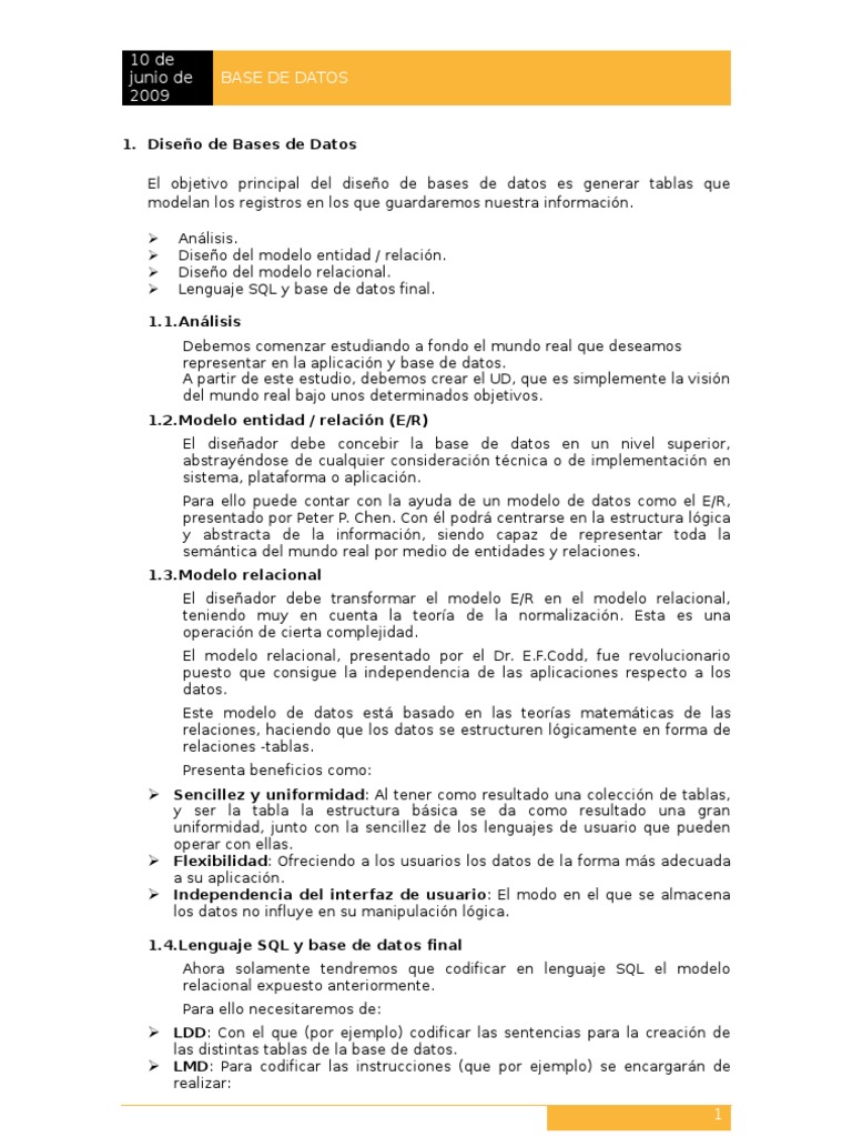 4) Contenido | PDF | SQL | Modelo relacional
