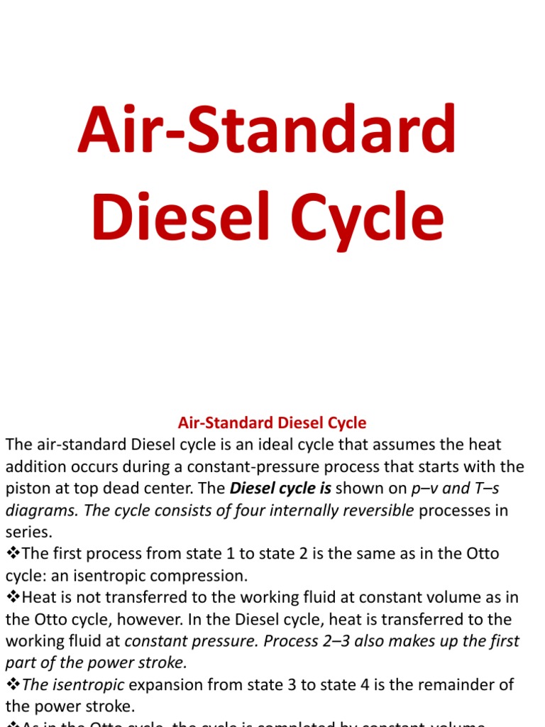 Air-Standard Diesel Cycle Analysis | PDF | Scientific Phenomena | Chemistry