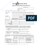 APPLICATION FORM For Internet (Retail) / Mobile / Tele Banking Facilities