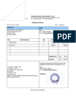 Profoma Invoice: Hongkong Yejian Technologies Co.,Ltd