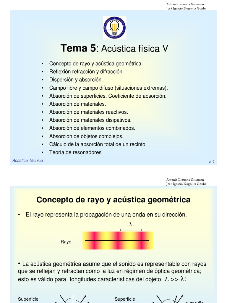Acústica Técnica: Conceptos Clave | PDF | Refracción | Sonido