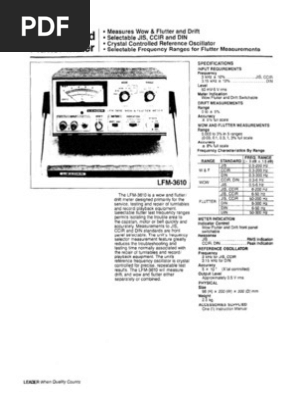 Leader LFM 3610 | PDF | Science & Mathematics | Technology