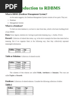 Introduction To RDBMS