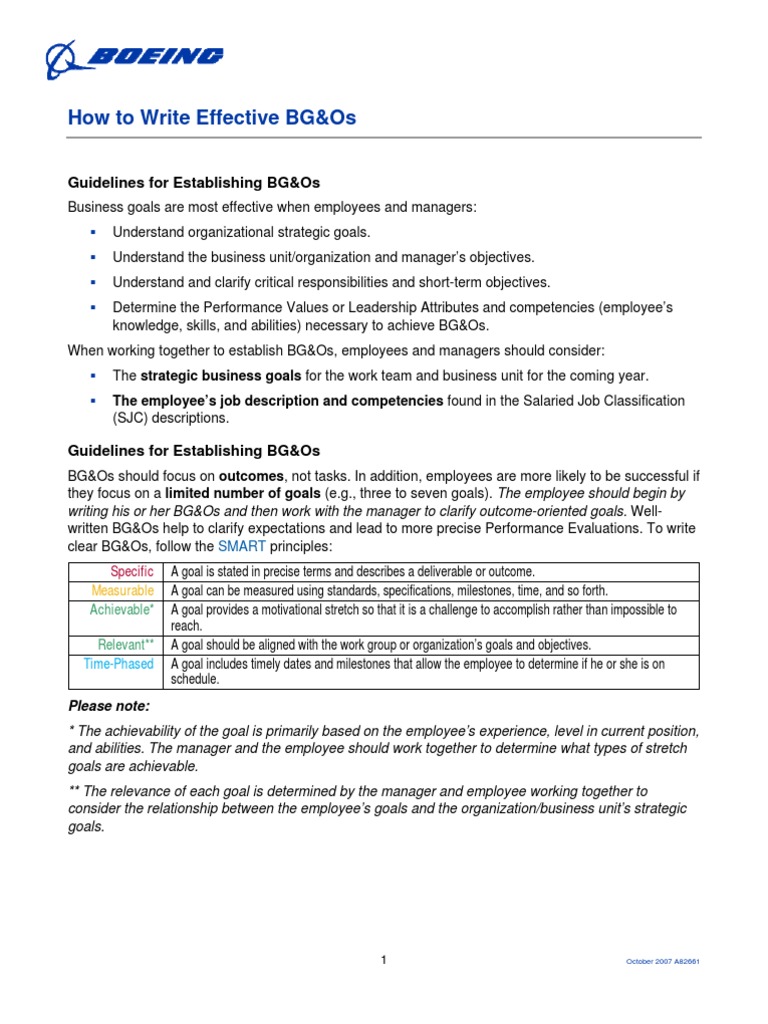 Writing Effective BG&Os Guidelines | PDF | Goal | Competence (Human ...