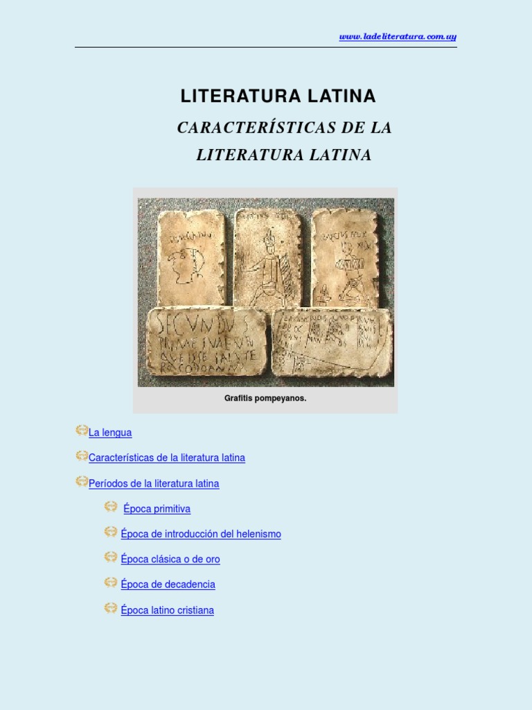 Características de la Literatura Latina | PDF