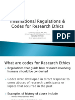International and National Regulations & Codes for Research