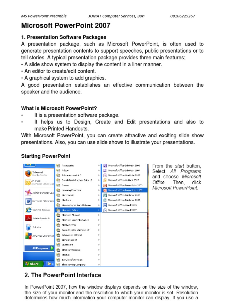 Microsoft PowerPoint 2007 | PDF | Microsoft Power Point | Button ...