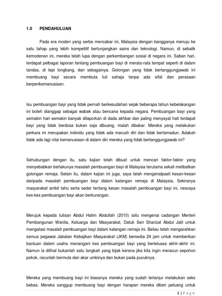 Tugasan Moral Buang Bayi Pdf