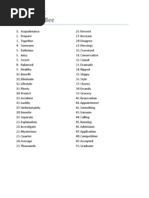 Word List