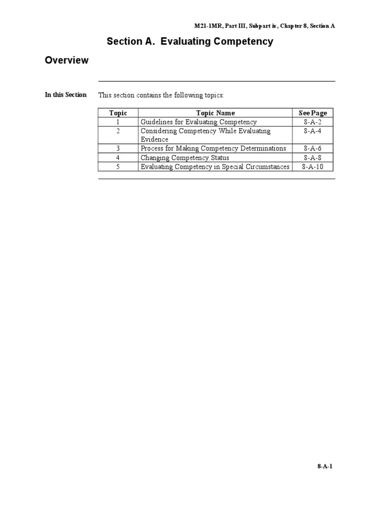 Chapter 8 Veterans Disability Evaluation Legal Guardian Competence