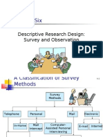 Chapter Six: Descriptive Research Design: Survey and Observation