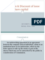 Commission & Discount of Issue Share Capital