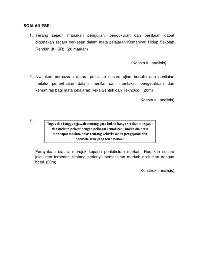 Soalan Esei Pdf