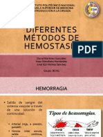 Diferentes Métodos de Hemostasia