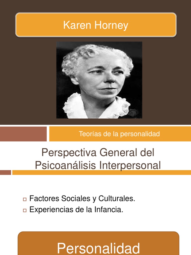Teoría de la Personalidad de Horney | PDF | Psicoanálisis | Sigmund Freud