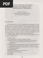 Problem-Solving Strategies - Research Findings From Mathematics Olympiad (PH Cheung)