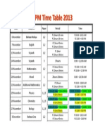 SPM Time Table 2013