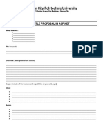 Format of Title Proposal