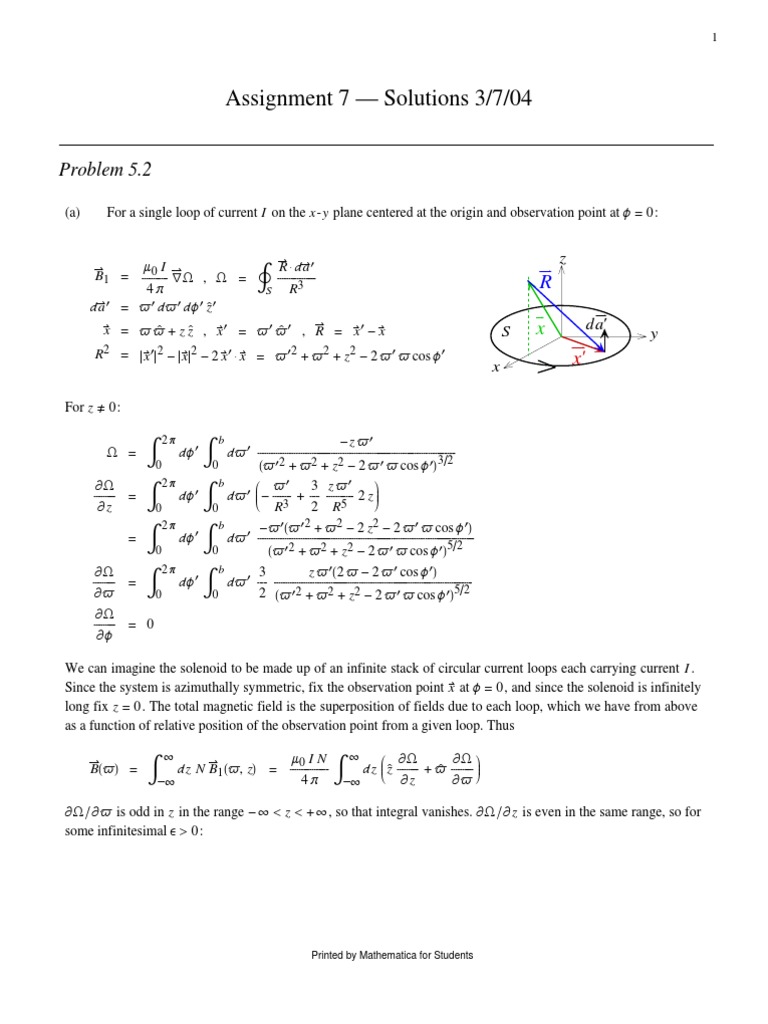 Assignment 7 - Solutions 3/7/04: Problem 5.2 | PDF | Helix ...