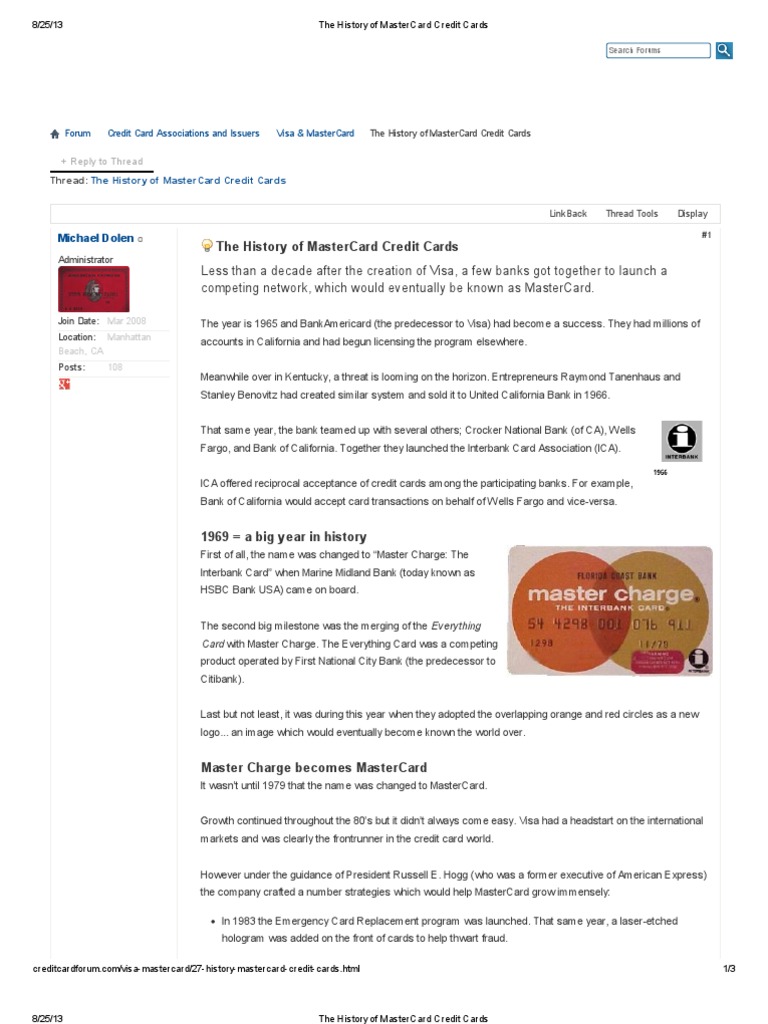 The History of MasterCard Credit Cards | PDF | Master Card | Visa Inc.