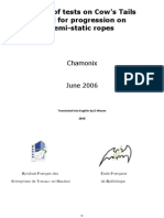 Tests on Cow's Tails used for progression on semi-static ropes