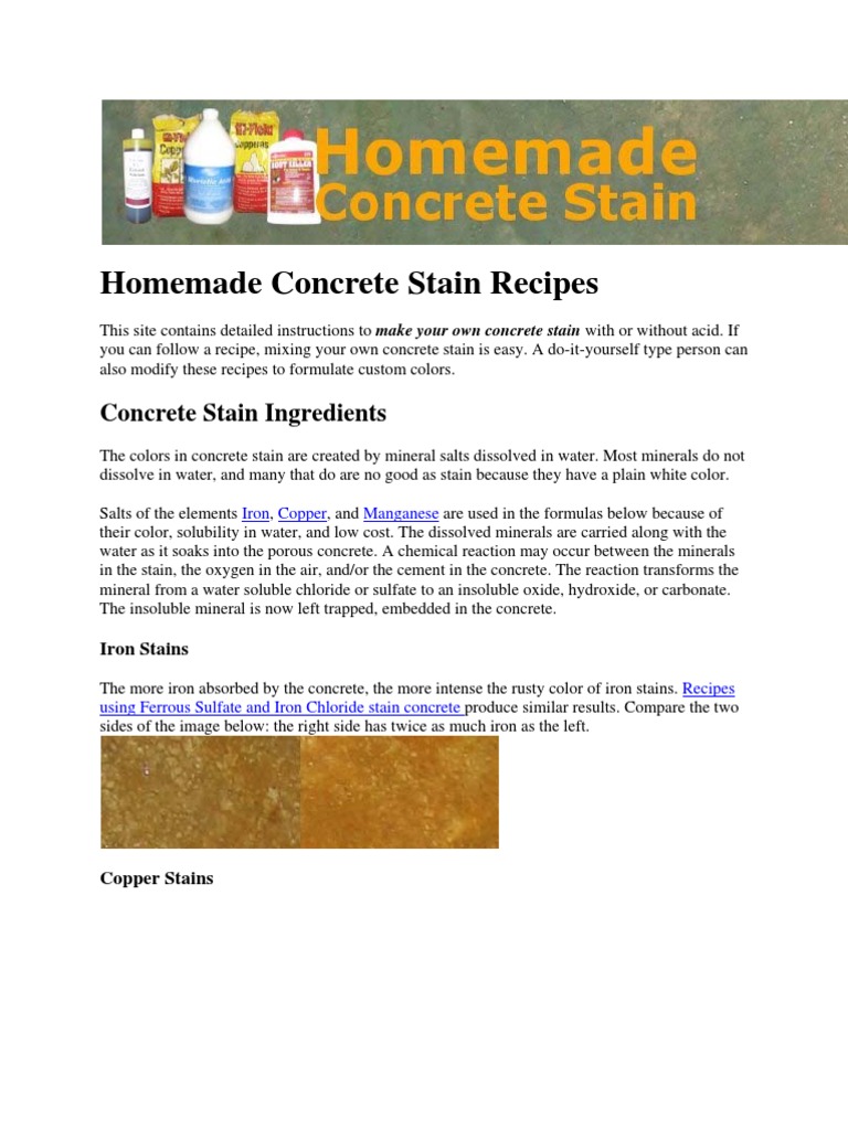 Home Made Concrete Stain | PDF | Iron | Salt (Chemistry), image size:768x1024