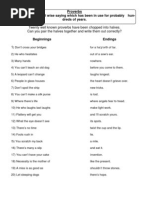 English Proverbs - WordMint - Answer Key | PDF