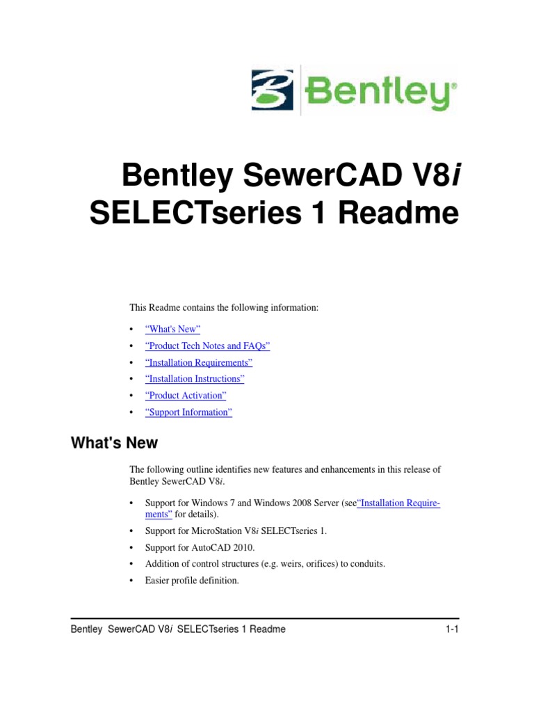 Bentley SewerCAD V8i Installation Guide | PDF | Microsoft Windows ...