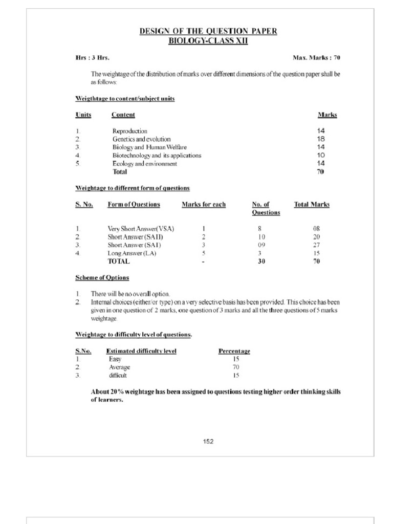 Class 12th Biology Solved Sample Paper 1 | PDF | Science | Biology