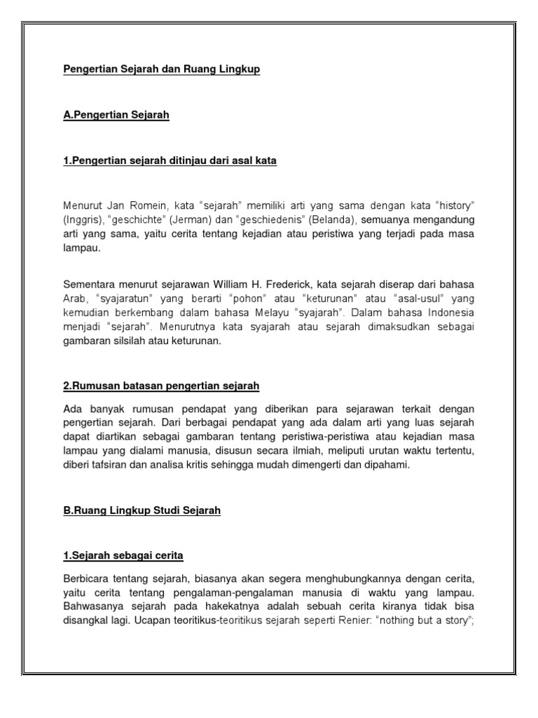 Pengertian Sejarah Dan Objektiviti