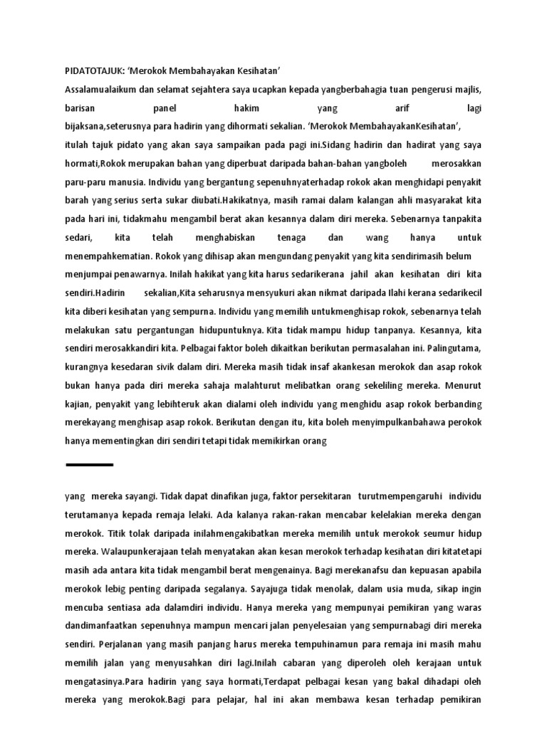 Teks Syarahan Keburukan Dadah