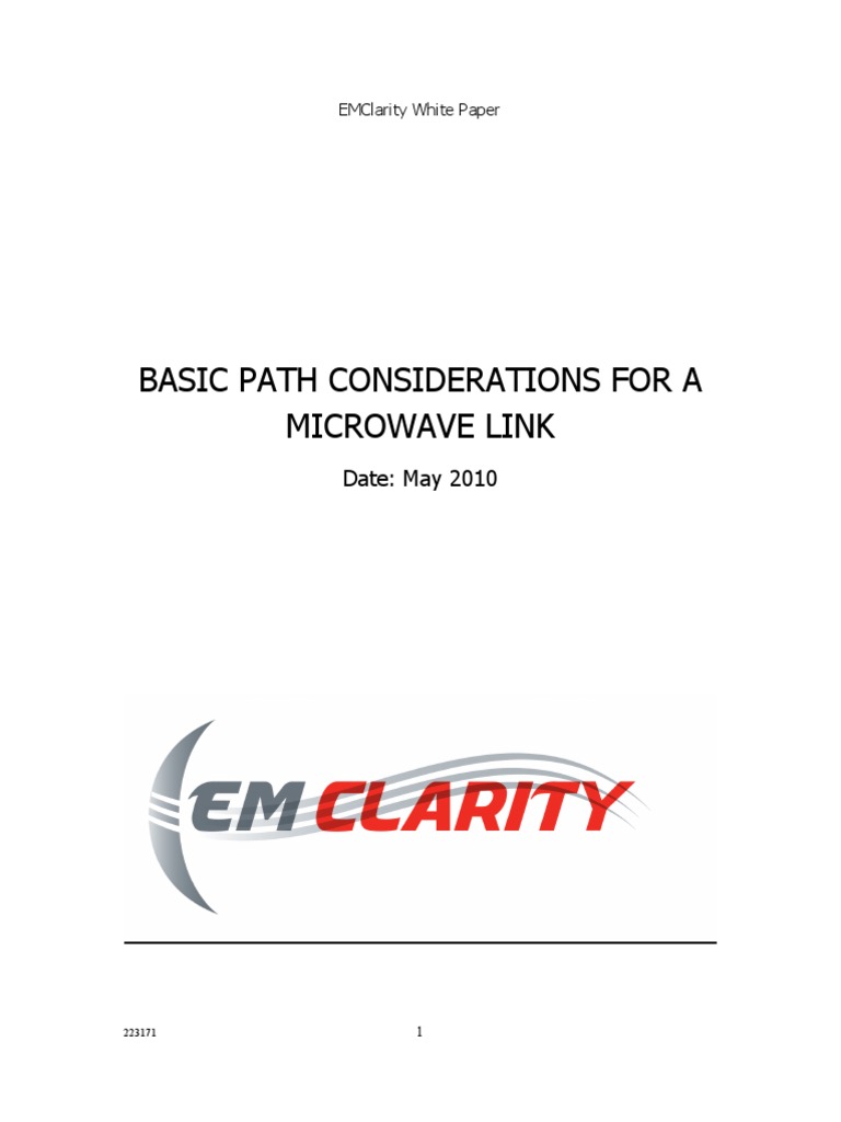 Microwave Link Path Analysis PDF Microwave Radio Propagation